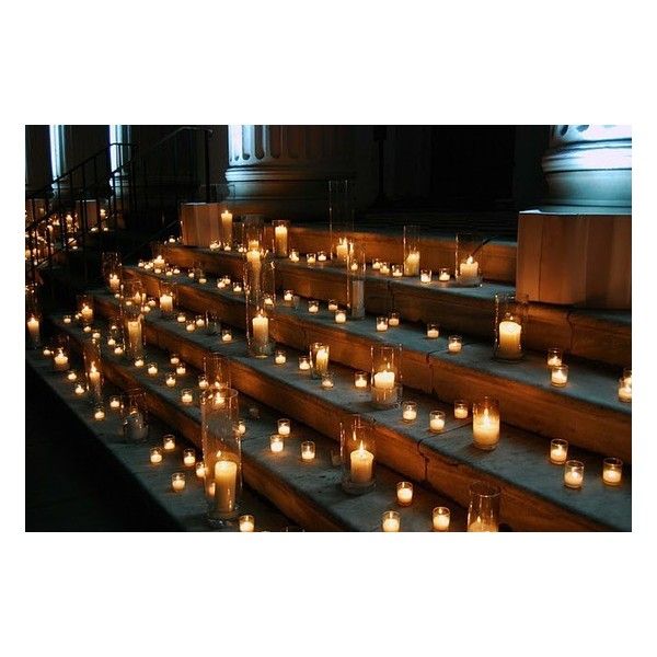 Candles in jars on steps